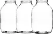 Set of 6 x Traditional Large Half Gallon Pickle Jar | 2372ml Pickle Jars | Including Gold Twist Off Caps | Glass Jars | Preserve & Chutney Jars | J&B