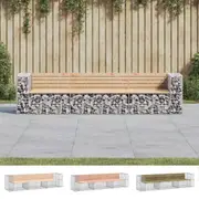 Garden Bench Picnic Outdoor Patio Bench Seat Gabion Design Solid Wood vidaXL