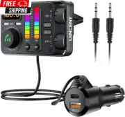 LENCENT Bluetooth 5.3 Car FM Transmitter, Hi-Fi Treble & Bass Music Player, PD20