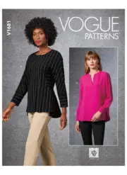 VOGUE SEWING PATTERN 1681 MISSES 6-14 TOPS IN 2 STYLES - LOOSE-FITTING & FITTED