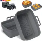 Silicone Air Fryer Liners for Ninja Dual Pot, 2PCS Foldable Tower Basket, Access