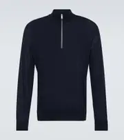 [Zegna] Zegna Wool half-zip sweater AU 102 blue