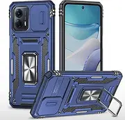 [YBROY] Case for Motorola Edge 30 Pro, Soft TPU + Hard PC, Full Body Rugged Shockproof Case, Stand Function, Anti-Scratch Cover for Motorola Edge 30 Pro.(Dark Blue)