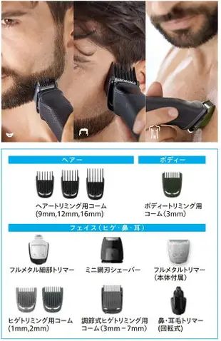 【日本代購】Philips 飛利浦多功能修甲套件【理髮器/鬍鬚修剪器/鼻毛刀】 MG5730/15