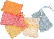 Baluue Convenient Soap Bags 5 Pack Mesh Pouches for Bar Soap Facial Cleanser and Exfoliating Massage