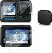 Screen Protector + Lens Cap Compatible for GoPro Hero 10 Black Action Camera,FANZR 9H Anti-scratch Tempered Glass (7 Pack)