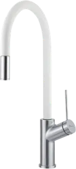 Oliveri Vilo White and Brushed Pull Out Mixer Tap