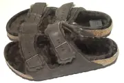 Birkenstock Mens 9 Womens 11 Arizona Shearling Lined Sandal Mocha EU 42 Suede