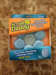 Scrub Daddy Dissolving Toilet Scrubbing System Refills Set of 6 Tablets Case