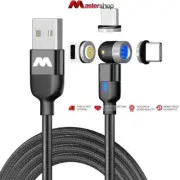 Multi Connectors Magnetic Charge & Data 1M 3A Braided Nylon Cable USB C / Micro