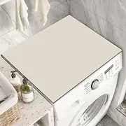 Iprokiu Washer and Dryer Covers for The Top Washing Machine Dust-Proof Cover Anti-Slip Dryer Top Protector Mat Quick Drying Top Cover for Washer Dryer Refrigerator (Beige, 23.6" x 23.6")