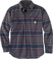 Carhartt Hamilton Fleece Lined Shirt, black-purple, Size S for Men Black Purple