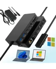 Microsoft Surface Pro Docking Station Triple Display Dual HDMI+VGA,12 in 1 Surfa