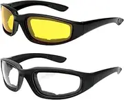 Eigell 2 Pairs of Anti-Fog Motorcycle Goggles for Outdoor Sports