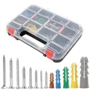 HongWay 370pcs Plastic Drywall Wall Anchors Kit with Screws, Includes 5 Assorted