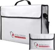ROLOWAY Fireproof Document & Money Bags, Large Fireproof & Water Resistant Bag (