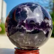 381G Natural beautiful Dream Amethyst Quartz Crystal Sphere Ball Healing