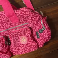 在飛比找蝦皮購物優惠-二手｜kipling復古粉紅豹紋手提兩用包