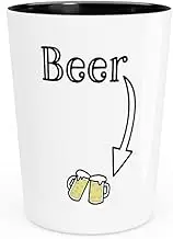 Shot Glass Party Ceramic Tequila Humorous Drinks Crafting Brewery Illustration Sayings Beer Hilarious Margaritas Devotees Tummies Puns Line 1.9oz / Black
