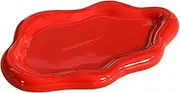 [emlovosy] Perfume Storage Dish Light Luxury Jewelry Tray Ceramic Trinket Plate Cloud Design Necklace Bracelet Ring Holder Smooth Surface Photo Prop Display Red