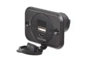 Narva Heavy Duty USB/USB-C Socket with Volt/Amp Meter 12-24V DC 81106BL