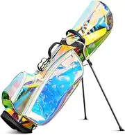 PP-Kic Women's Golf Bag, Vertical Golf Club Storage Bag, TPU Colorful Golf Bag Bag, Can Hold 13 Full-Length Dividers, Suitable for Golf Clubs and Hiking