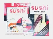 NEW Sushi Cookbook Kit DVD Chopsticks Bamboo Mat Shamoji Rice Spoon Hinkler