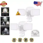 Super Bright 2800 Lumen Flood Lights with Dusk-to-Dawn & Motion Sensor - 2 Pack