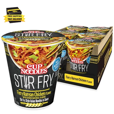 Cup Noodles Stir Fry Noodles in Sauce, Fiery Chicken, 2.96 Ounce (Pack of 6) ⭐️⭐