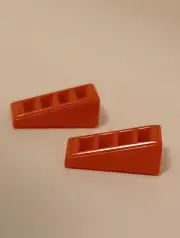 2 Pcs Set Lego 61409 Parts Slope 18 2x1x2/3 Red 4 Slots Authentic New Ships Free