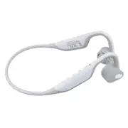 [bluetooth 5.0] FMJ Portable Wireless Bone Conduction Earphone IP56 Waterproof Sport Handsfree Headphone for Smartphones WHITE COLOR