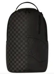 SPRAYGROUND NIGHTSHARKS WORLDWIDE / SPRAY SPRITZ GREY CHECK BLACK BACKPACK B6776