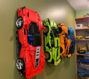 Lego Technic Wall Mount Hook Bugatti Chiron, Ferrari Daytona, Lamborghini Sián +