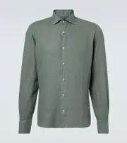 [Fedeli] Fedeli Nick linen shirt UK 16 green