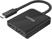 Unitek 8K USB-C to Dual DisplayPort 1.4 Adapter with MST Dual Monitor