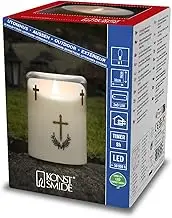 Konstsmide 1869-180 LED Memorial Light/Grave Light with 8 Hour Timer, 1 Flickering Warm White Diode, Battery Operated, Outdoor (IP44), Battery: 2X D 1.5 V (Excl.)