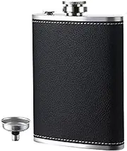 Xatteua Liquor Hip Flask - Stainless Steel Alcohol Flask Hip Flask with Funnel - Portable Glitter Liquor Flask Leak-Proof Drinking Pot for Whisky
