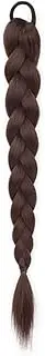 Beauty Synthetic Braided Ponytail Hair Extension with Rubber Band Boxing Braids for Women Hair Accessories Long Black Braids Accessories(2 pcs,Dark brown)