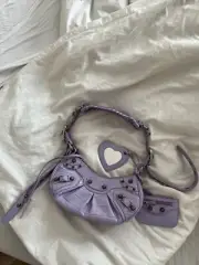 Balenciaga Le Cagole XS Shoulder Bag Purse Extra Small Lavender w/ Dust Bag