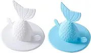 Cabilock Odorless Floor Drain Strainer Kitchen Sink Plug Fishtail Bathtub Stopper Plastic Drain Cover Wide Rim for Easy Water Flow