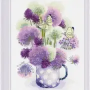 Allium Stitchery: Vibrant Purple Cross Stitch Kit (14 Count)