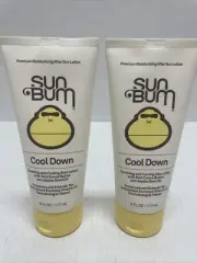 Lot Of 2-Sun Bum COOL DOWN Premium Moisturizing After Sun Lotion - 6 Fl Oz