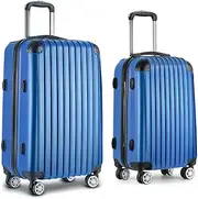 [Wanderlite] 2-Piece Hardside Luggage Set (20" & 28"), Blue ABS Spinner Suitcases with TSA Lock, 140L Total Capacity