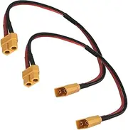 LinsyRC 2-Pack XT60 Connector Plug Extension Cable Male to Female Adapter with 30CM 14AWG Silicone Wire for RC Lipo Battery