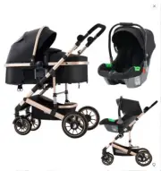 10 in 1 Pram Travel Stroller Buggy Baby Shockproof Child Pushchair With Capsule