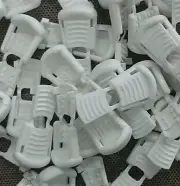(10) White Plastic Zipper Pull Cord Lock Ends fits 1/8 cord & 550 Paracord. 6mm