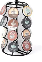 Nifty K Cup Holder – Compatible with K-Cups, Coffee Pod Carousel | 24 K Cup Hold