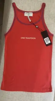 NEW OneTeaspoon ONE TEASPOON Womens Regal Red Singlet 100 %cotton Size S