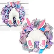 IOIUSKKU Easter Garland Bunny Butt Ornament Props Spring Door Decoration Easter Wreaths for Front Door Easter Bunny Decorations, B
