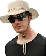 [DANMY] Outdoor Quick-Drying Sun Hat for Men, Summer Man Foldable Sun Protection Wide Brim Sun Hats Bucket Hats Beach Hat UPF 50+